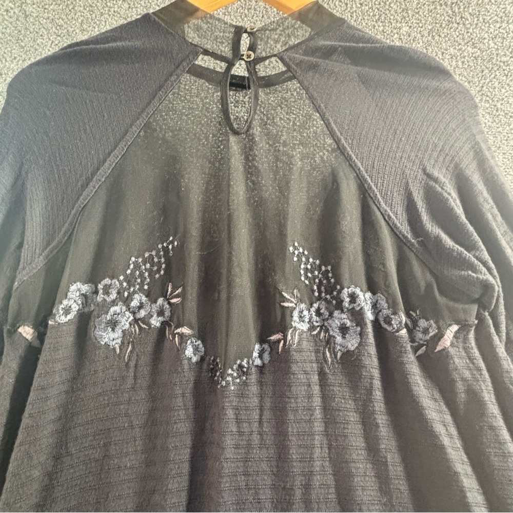 Free People Black Saheli Mesh Detail Top - Picture 6 of 8